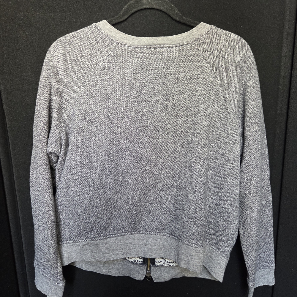 J. Jill Gray Zip-Up Sweater 100% Cotton - Picture 3 of 8